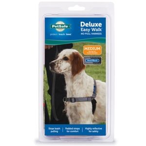 NEW Petsafe Deluxe Easy Walk No-Pull Dog Harness‎ Size Medium Steel/Black